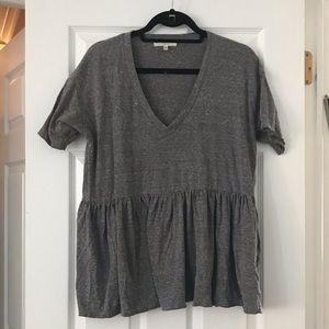 URBAN OUTFITTERS GRAY PEPLUM TEE